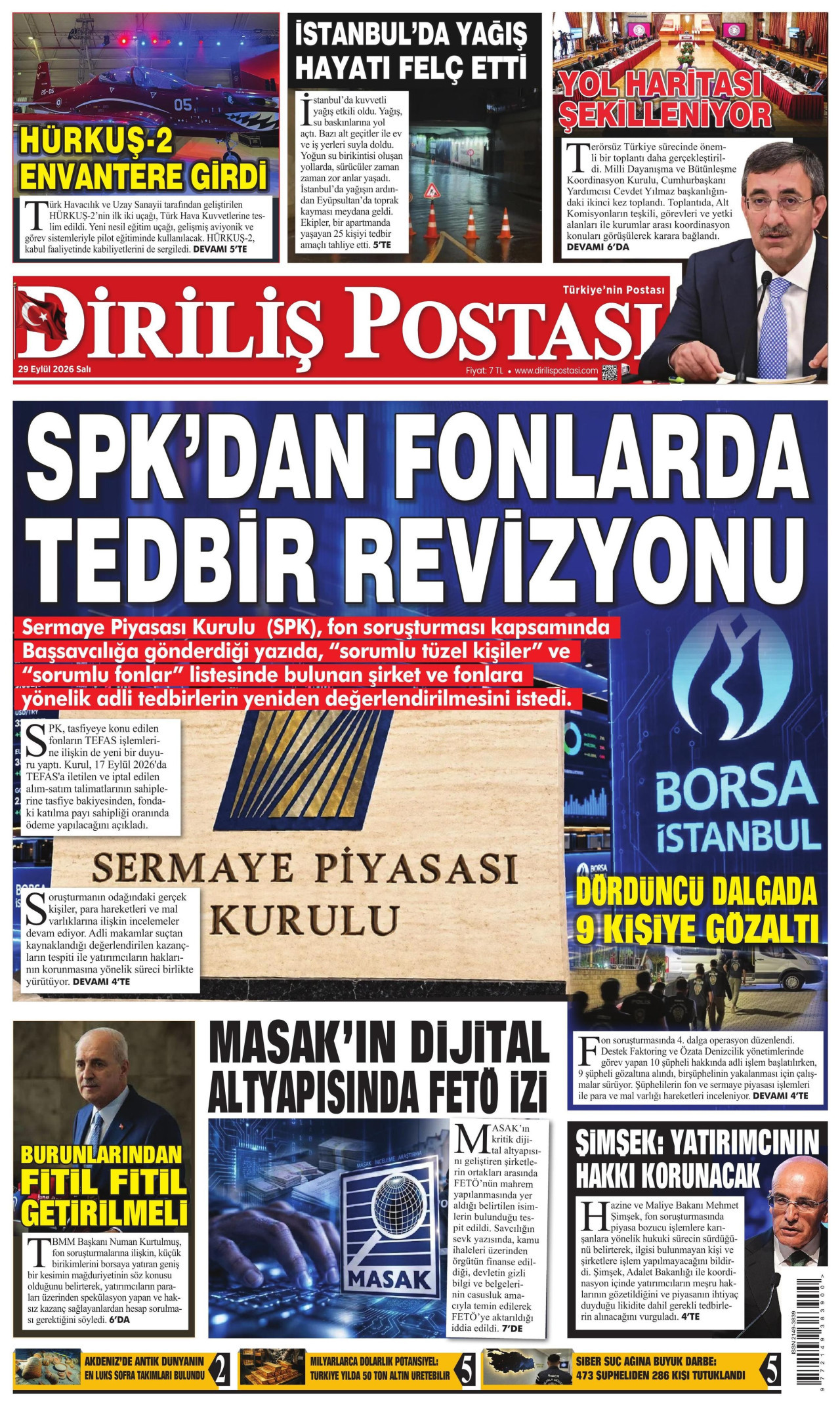 Diriliş Postası Gazetesi gazetesi manşeti