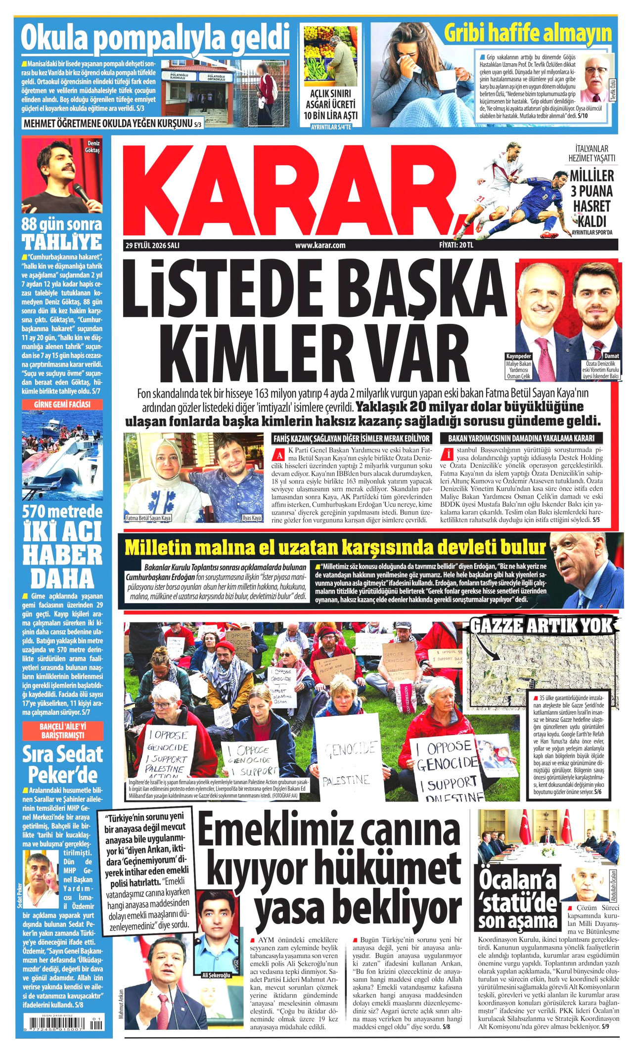 Karar Gazetesi gazetesi manşeti
